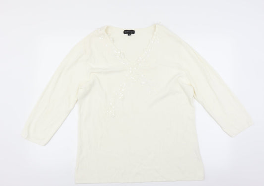 Sky Designs Womens White   Basic Blouse Size L