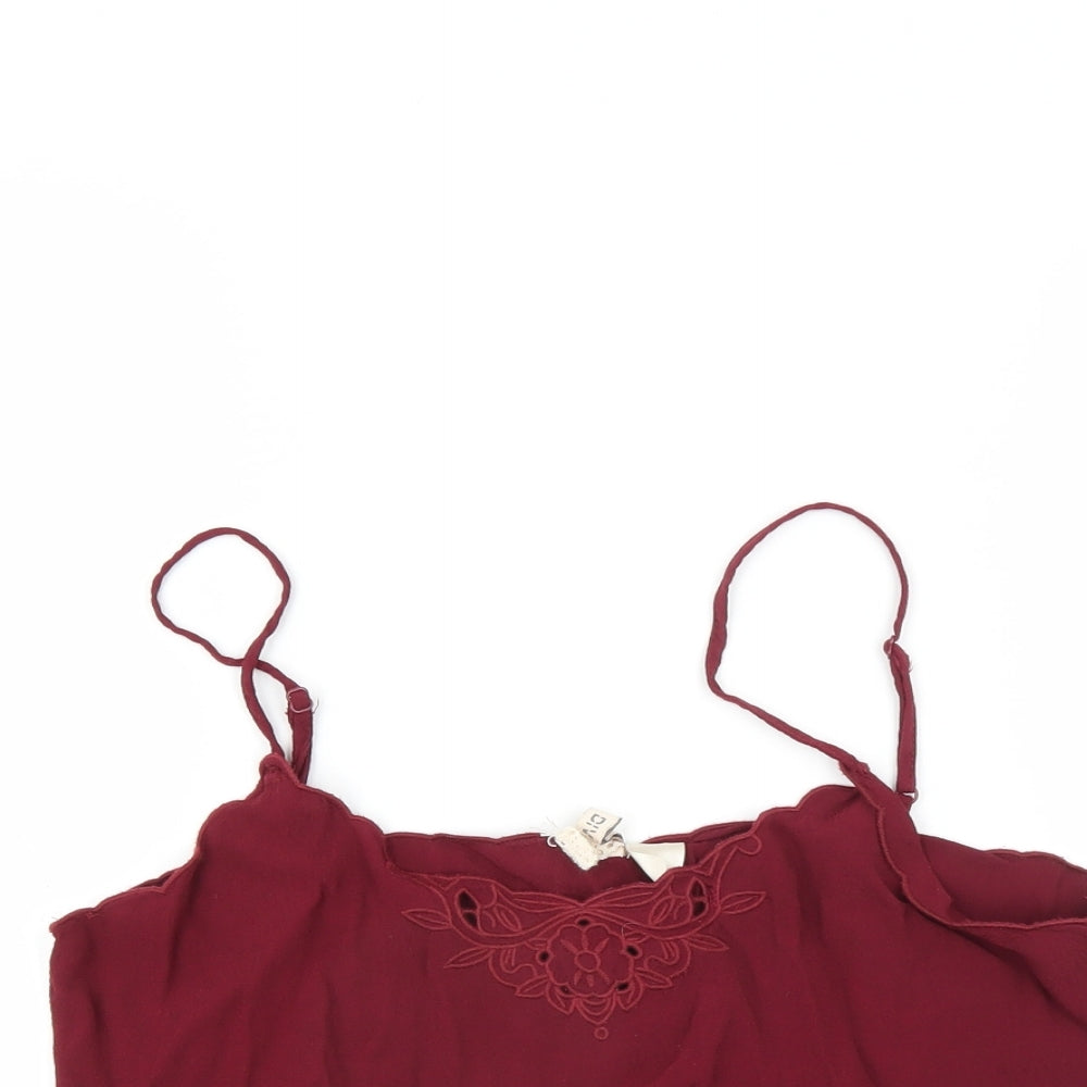 Divided by H&M Womens Red   Camisole Blouse Size 14  - CROPPED