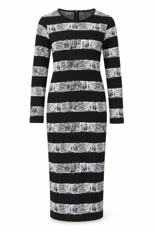 French Connection Womens Black Striped  Bodycon  Size 10