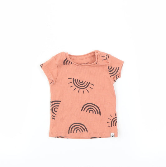 Primark Girls Orange   Basic T-Shirt Size 0-3 Months