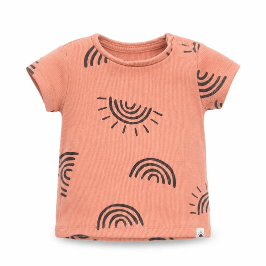 Front view of Primark girls’ orange basic t-shirt, size 0-3, months
