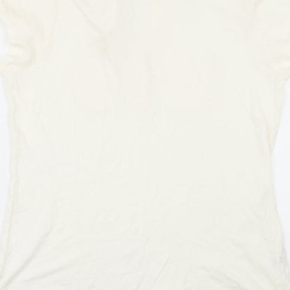Brand and care label for Papaya women’s ivory basic polo, size UK 16