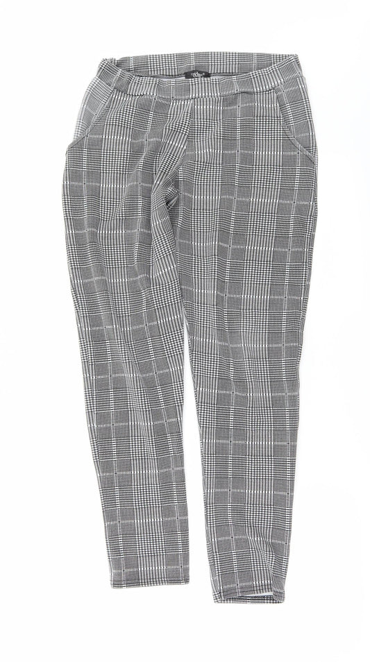 EDGE Womens Grey Check  Trousers  Size 10 L29 in