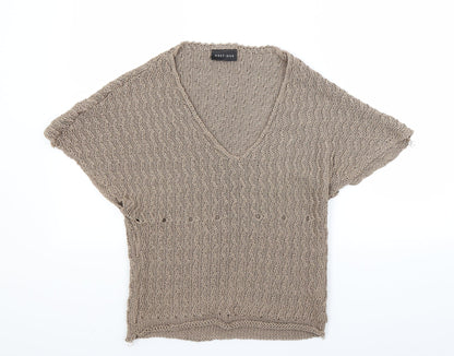 Additional front view of west one women’s brown jumper, size UK 8
