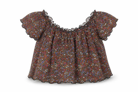 Primark Womens Brown Floral  Cropped T-Shirt Size 12