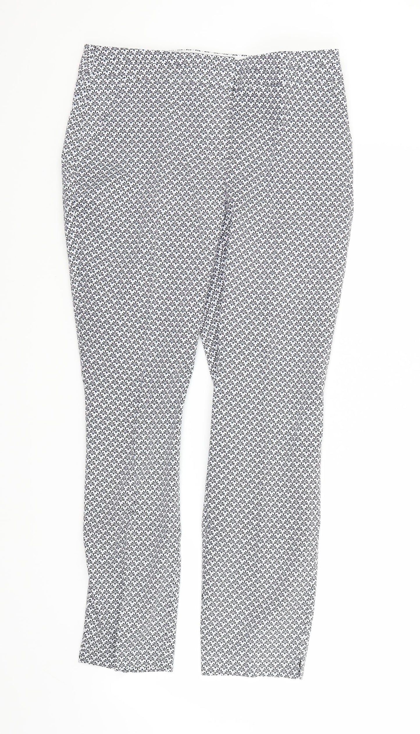 Atmosphere Womens Grey Floral  Trousers  Size 10 L27 in
