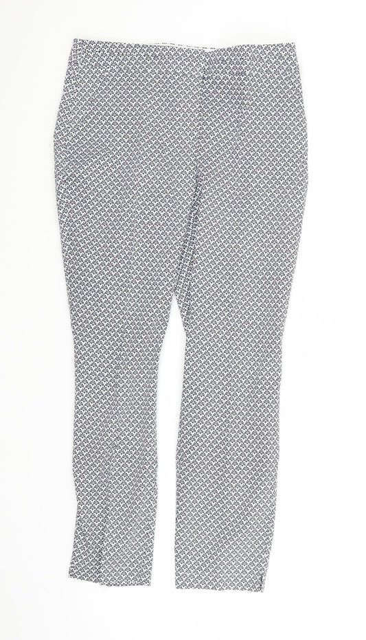 Atmosphere Womens Grey Floral  Trousers  Size 10 L27 in