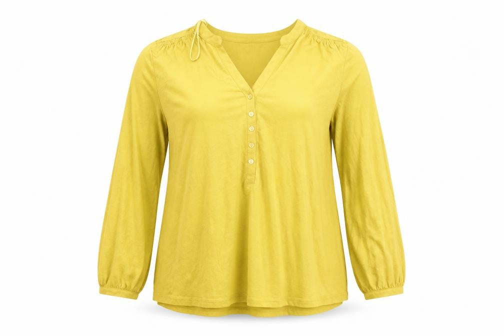isle Womens Yellow   Basic Button-Up Size 14