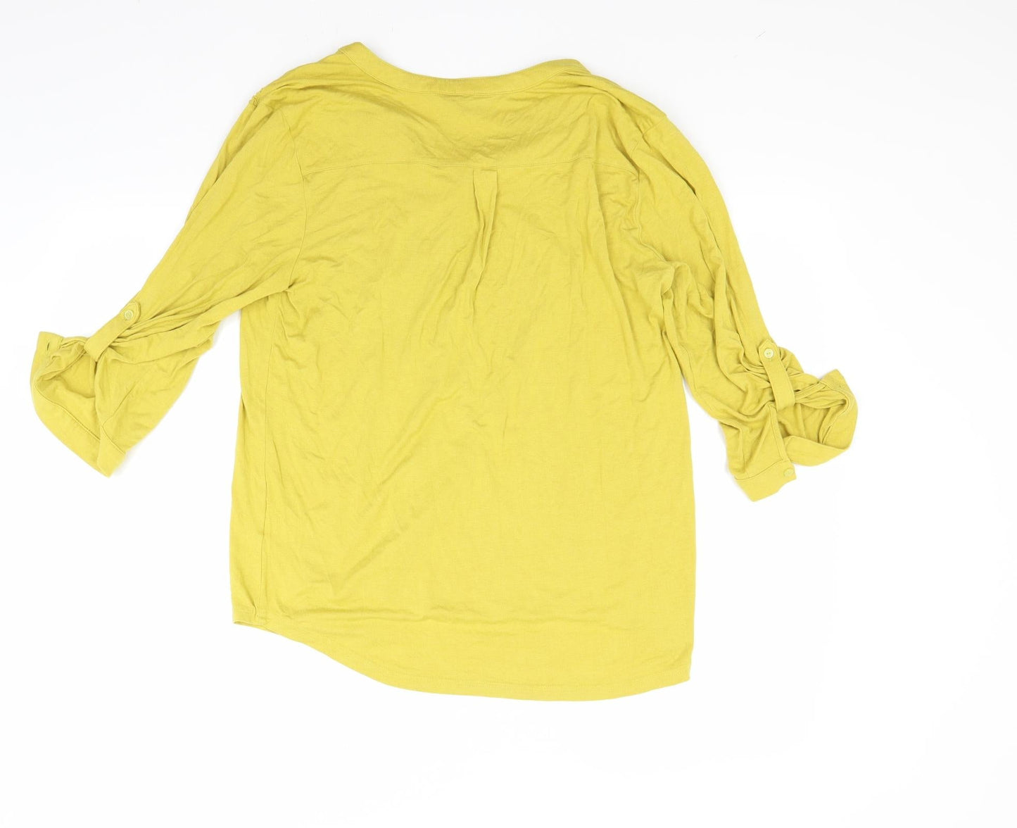 isle Womens Yellow   Basic Button-Up Size 14