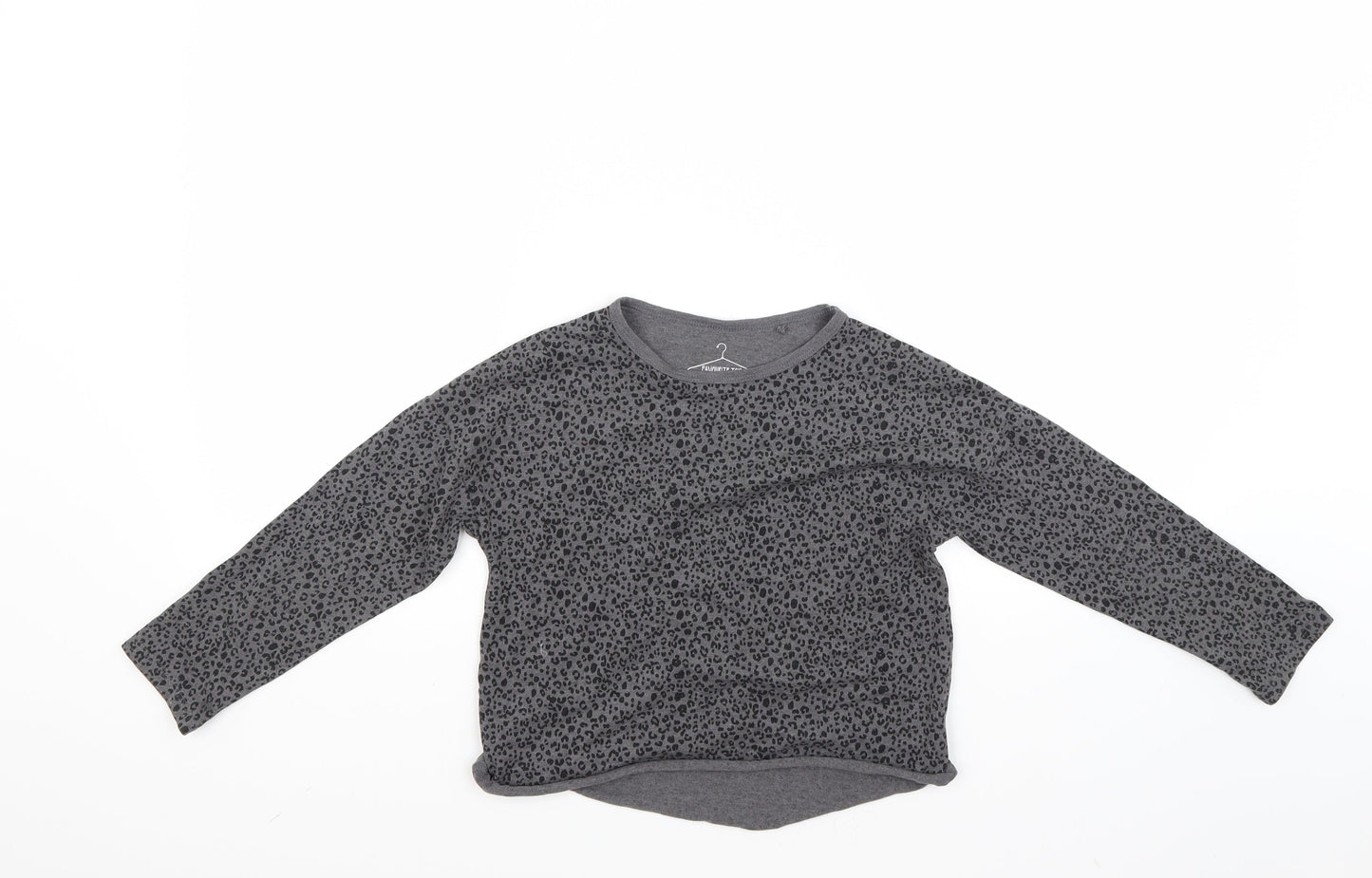 NEXT Girls Grey Animal Print  Pullover Jumper Size 7-8 Years