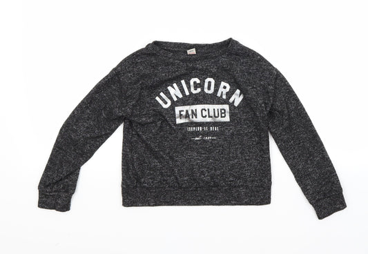TU Girls Grey   Pullover Sweatshirt Size 6 Years  - Unicorn
