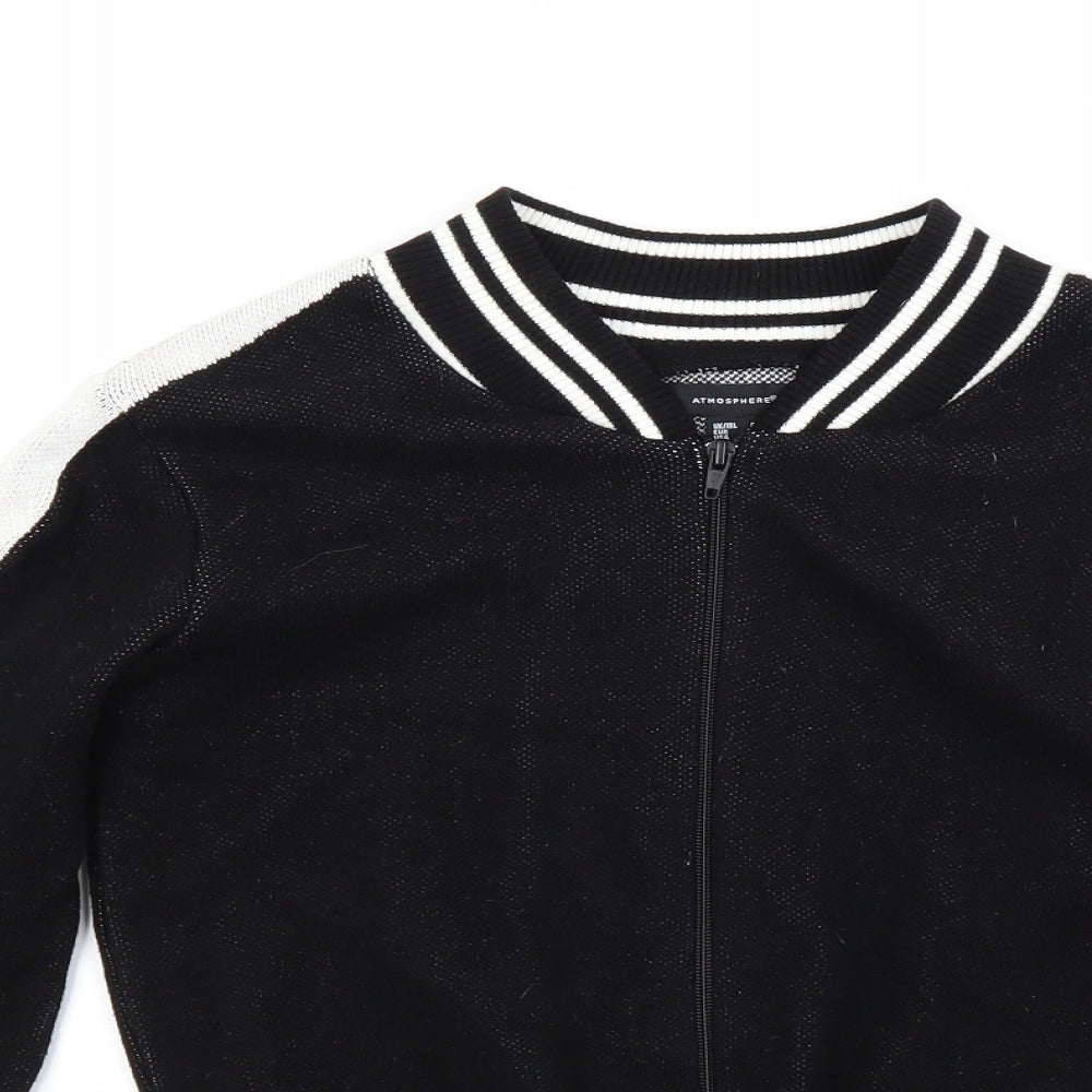 Atmosphere Womens Black   Full Zip Jumper Size 8