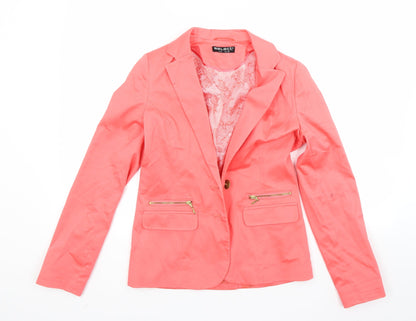 Front view of Select women’s red jacket coat, size UK 8