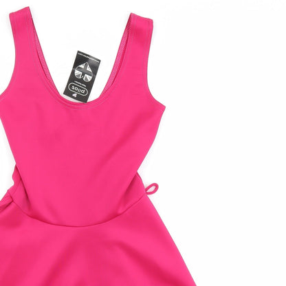 Close-up detail of Pilot women’s pink tunic tank, size UK 8