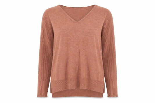 Front view of Atmosphere women’s brown jumper, size UK 8