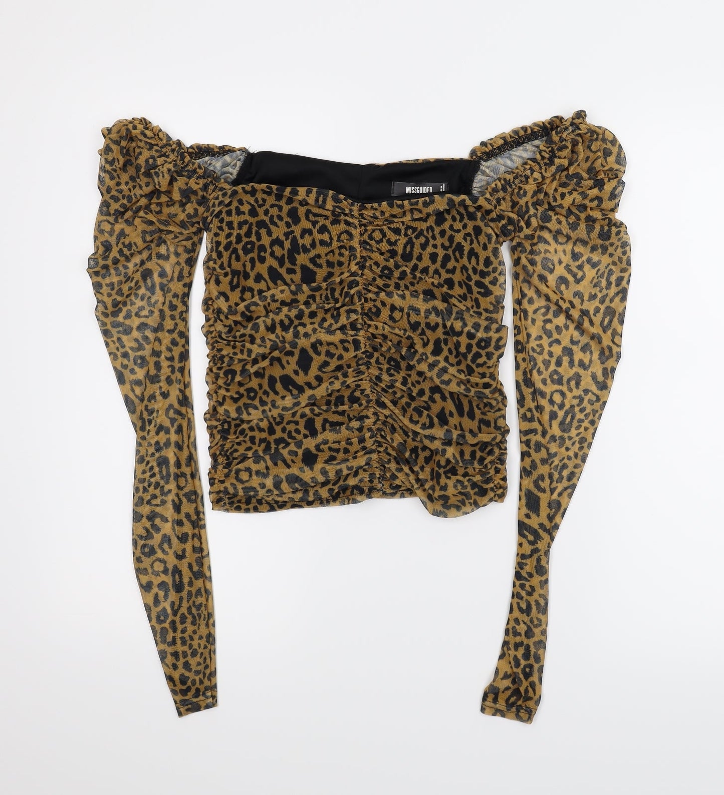Misguided Womens Multicoloured Animal Print  Basic Blouse Size 6