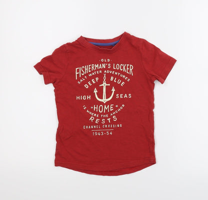 Additional front view of Tu boys’ red basic t-shirt, size 4, years