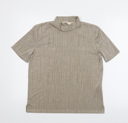 Additional front view of EWM women’s beige basic blouse, size UK 18