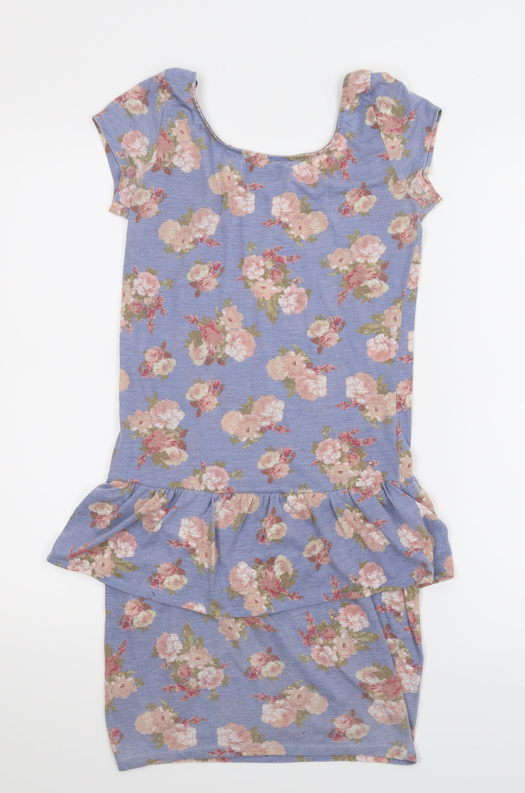 Pull and Bear Womens Blue Floral  A-Line  Size M