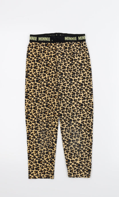Additional front view of Disney girls’ multicoloured animal print skimmer shorts, size 8, years