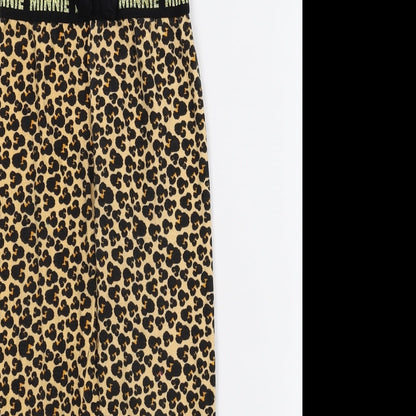 Close-up detail of Disney girls’ multicoloured animal print skimmer shorts, size 8, years