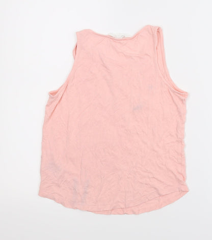 Back view of H&M girls’ pink basic tank, size 11, years