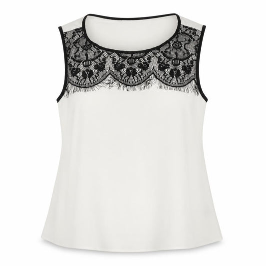 George Womens White   Basic Blouse Size 10  - Lace detail