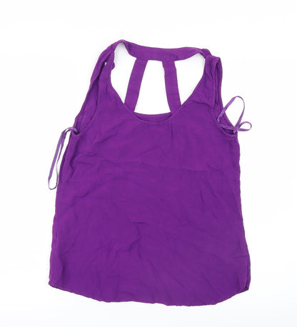 Back view of New Look women’s purple basic tank, size UK 8