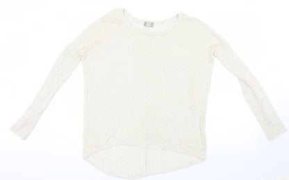 Front view of Bebe Paris women’s gold knit jumper, size M