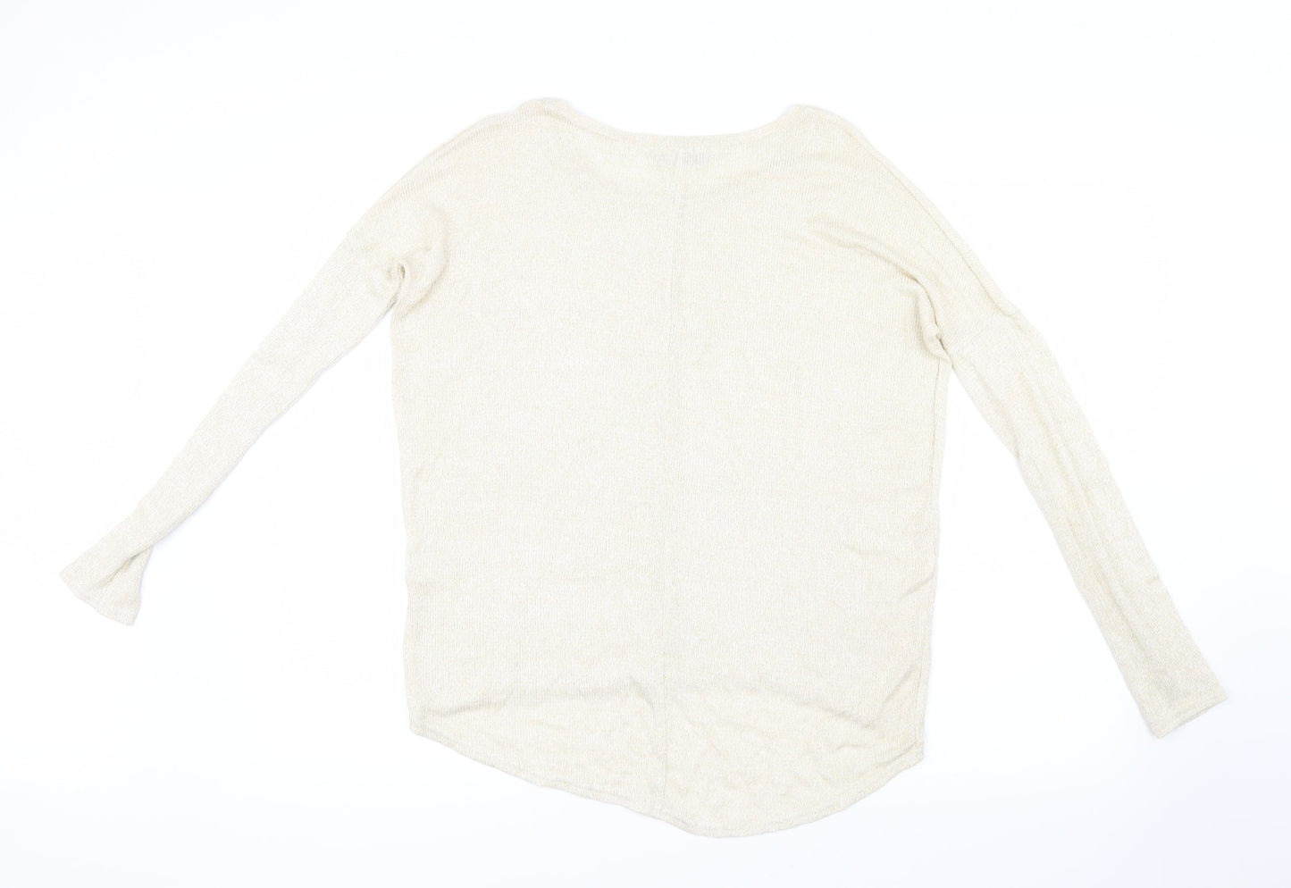 Bebe Paris Womens Gold  Knit Pullover Jumper Size M