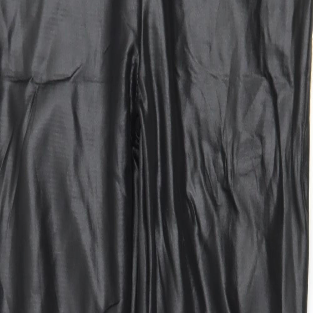 Preworn Womens Black Striped  Capri Leggings Size 30 in L28 in