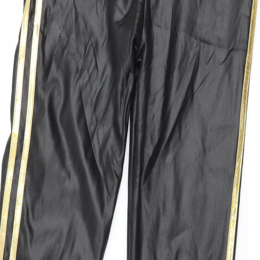 Preworn Womens Black Striped  Capri Leggings Size 30 in L28 in