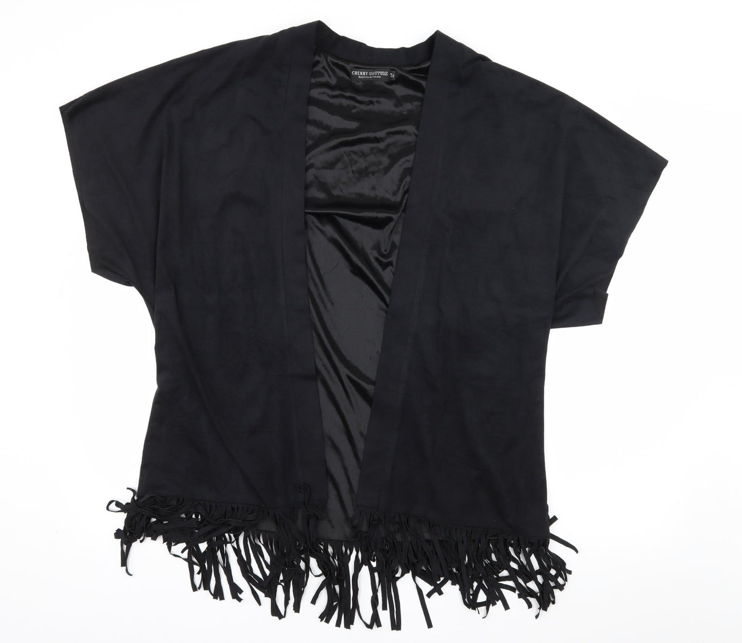 Cherry Couture Womens Black  Velour Kimono Blouse Size S