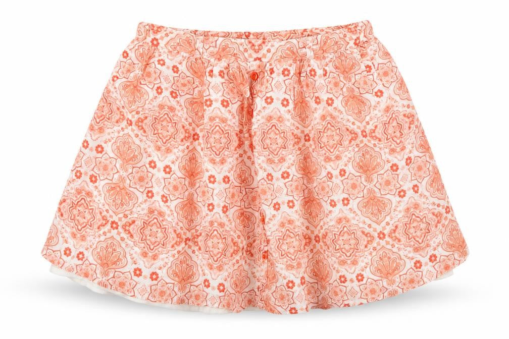 F&F Girls White Geometric  Flare Skirt Size 11-12 Years