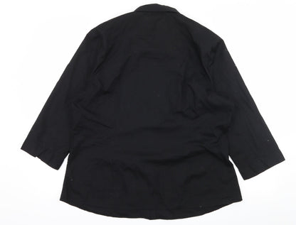Back view of Peacocks women’s black basic button-up, size UK 18