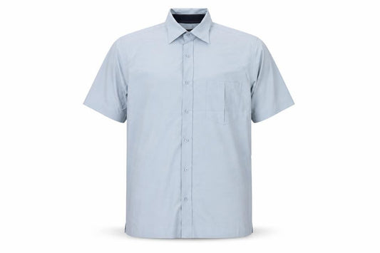 Front view of Next men’s blue button-up, size L