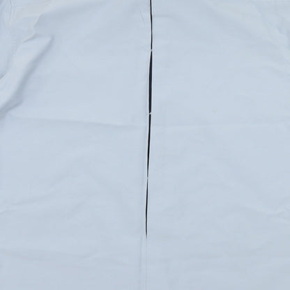 Brand and care label for Next men’s blue button-up, size L