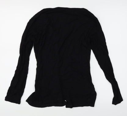 Back view of KOKO women’s black cardigan jumper, size L