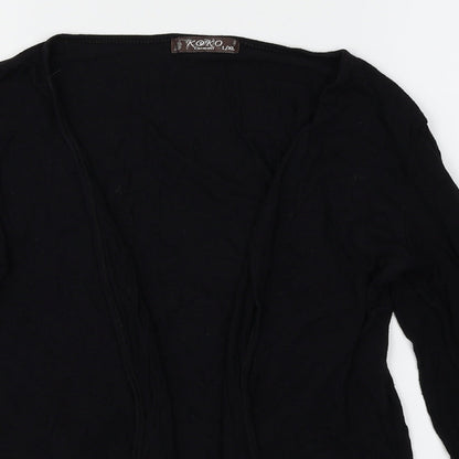 Close-up detail of KOKO women’s black cardigan jumper, size L