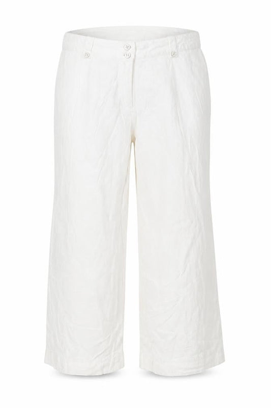 Front view of Evie women’s white trousers, size UK 14, 20-inch leg