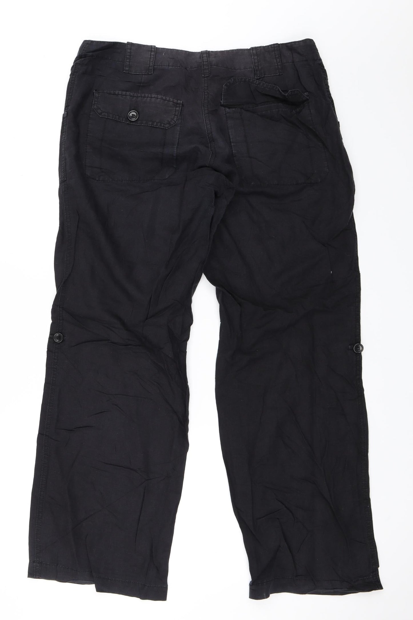 H&M Womens Black   Trousers  Size 40 L31 in