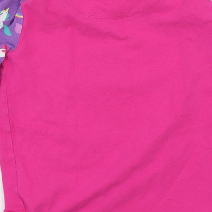 Brand and care label for Harry Bear girls’ pink solid top pyjama top, size 8, years - unicorns