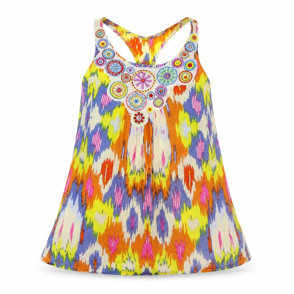 Marks & Spencer Girls Multicoloured Batik  Camisole Dress Shirt Size 9 Years