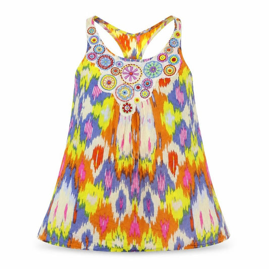 Marks & Spencer Girls Multicoloured Batik  Camisole Dress Shirt Size 9 Years