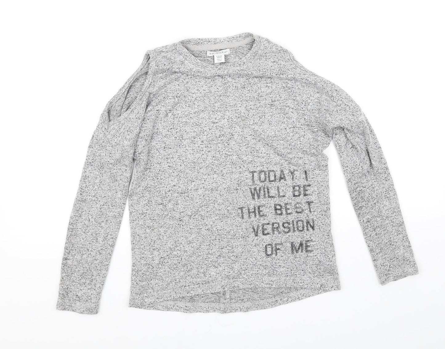 pre worn Girls Grey   Basic T-Shirt Size 9-10 Years
