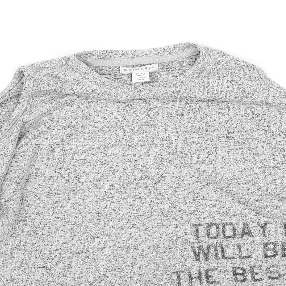 pre worn Girls Grey   Basic T-Shirt Size 9-10 Years