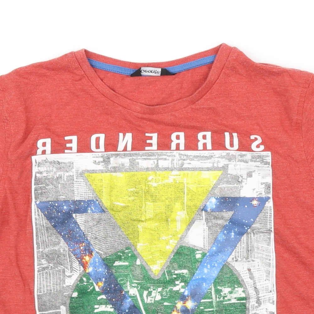 George Boys Red   Basic T-Shirt Size 10 Years