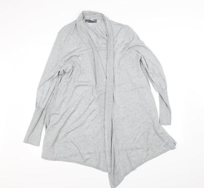 Front view of Marks & Spencer women’s grey cardigan jumper, size UK 12