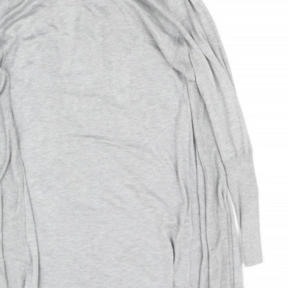 Brand and care label for Marks & Spencer women’s grey cardigan jumper, size UK 12