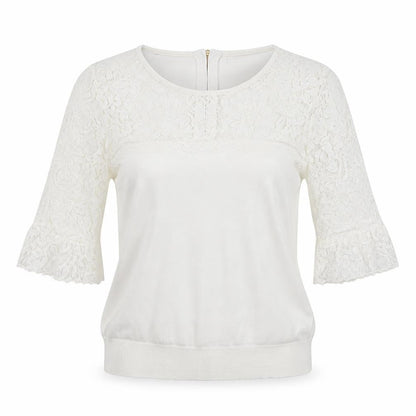 Front view of Roman women’s white basic blouse, size UK 12